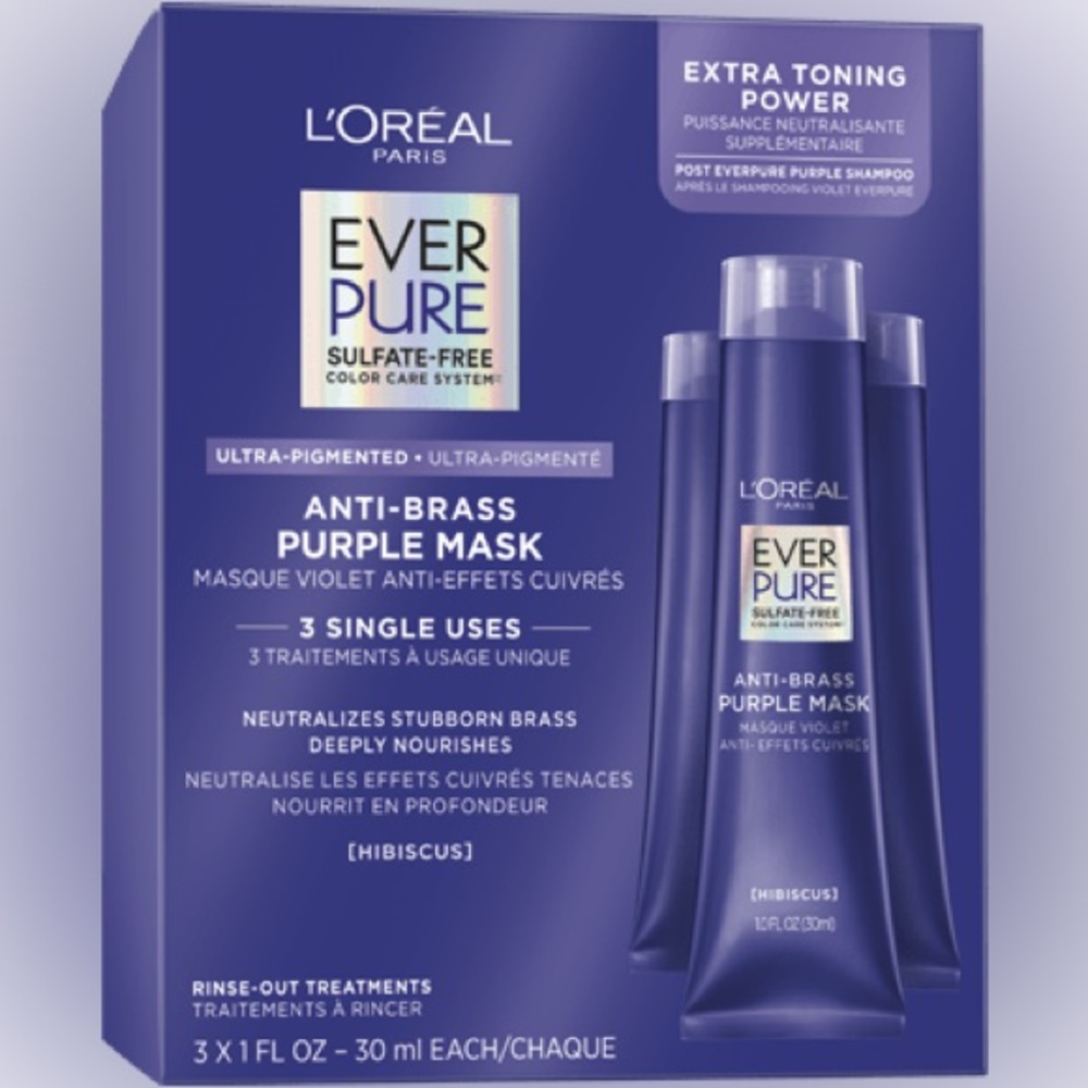 SULFATE-FREE ANTI BRASS PURPLE MASK TREATMENT BX W/1 Extra Dose Rid Of 🍊 in 5
